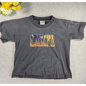 Vintage Arizona Graphic Cropped T-Shirt Youth Medium Southwestern Distressed